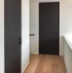 Afgelakte vlakke zwarte binnendeur arm geschaafd, Niet ingevuld, 80 tot 100 cm, Binnendeur, Niet ingevuld