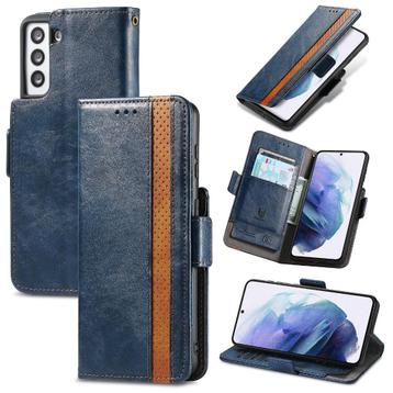 Galaxy S21 5G Luxe PU-leer Wallet Flip Case _ Blauw