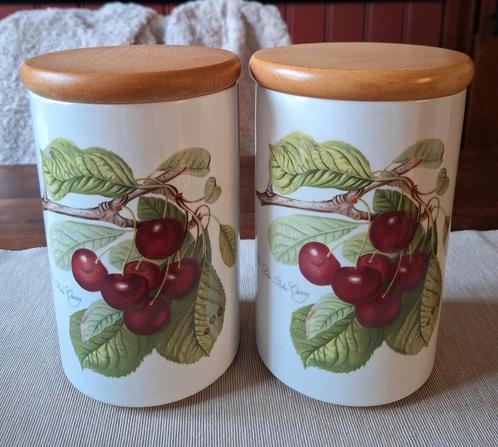 Portmeirion voorraadpotten, 2 x 21 cm the Late Duke Cherry, Huis en Inrichting, Keuken | Potten en Pannen, Zo goed als nieuw, Pot, Bus of Blik