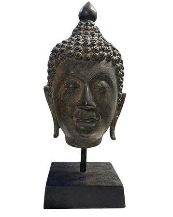 Oud Thais bronzen Boeddha-hoofd (fragment) beschikbaar voor biedingen