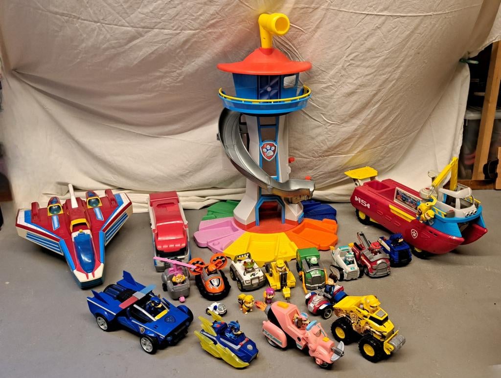 Mega Paw Patrol speelset + uitkijktoren XL, Ophalen, Gebruikt, Jongen of Meisje