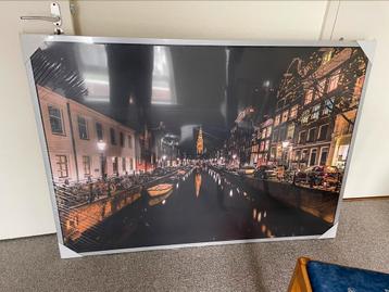 Ingelijste poster Amsterdamse gracht Nieuw