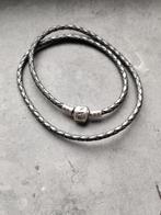 Pandora lederen wikkel armbandje, Ophalen of Verzenden, Zo goed als nieuw, Zilver, Pandora