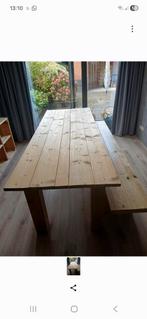 Mooie stevige grote grenen houten eettafel, 200 cm of meer, Zo goed als nieuw, Vijf personen of meer, Grenenhout