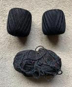 Knotten bollen zwarte wol garen; haakgaren; gemeleerde bol, Breien of Haken, Wol of Garen, Ophalen of Verzenden, Zo goed als nieuw