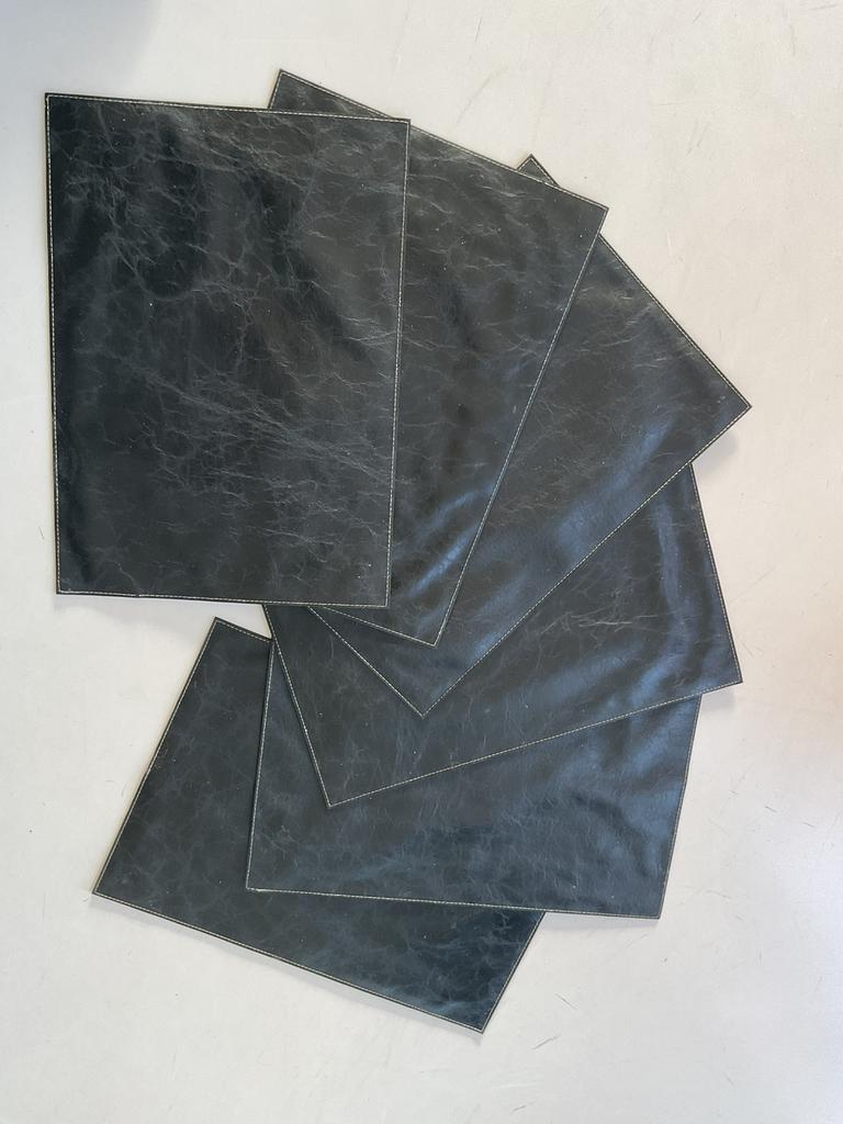 Zes dubbelzijdige leren placemats., Minder dan 50 cm, Ophalen of Verzenden, Zo goed als nieuw, Minder dan 100 cm