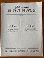 Drie duetten voor sopraan en alt - J. Brahms, Muziek en Instrumenten, Bladmuziek, Zang, Gebruikt, Ophalen of Verzenden, Klassiek