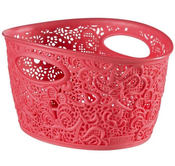 2  Curver Victoria medium - Poppy Roze Opbergmandjes kant, Huis en Inrichting, Woonaccessoires | Schalen en Manden, Zo goed als nieuw