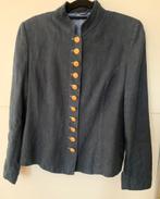 Linnen jasje uniformstijl indigoblauw mt 40, Ophalen of Verzenden, Zo goed als nieuw, Maat 38/40 (M), Blauw