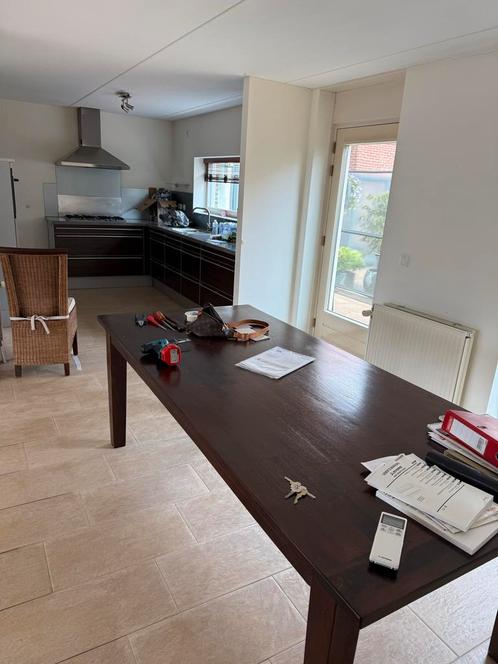 Eettafel met 6 stoelen, Huis en Inrichting, Tafels | Eettafels, Gebruikt, 100 tot 150 cm, 150 tot 200 cm, Vijf personen of meer