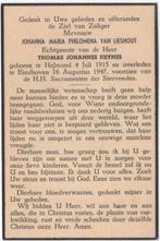 Johanna M.P. van Lieshout 1915 Helmond + 1947 Eindhoven, 32, Verzamelen, Bidprentjes en Rouwkaarten, Verzenden