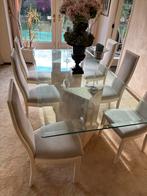 Eetkamertafel met 6 stoelen, Ophalen, Gebruikt, 200 cm of meer, 50 tot 100 cm