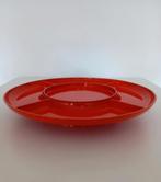 Oranje vintage snack schaal draaibaar op voet, Ophalen of Verzenden, Zo goed als nieuw