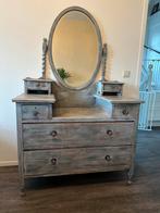 Antieke kaptafel met spiegel, Ophalen, Gebruikt, 100 tot 150 cm, 150 tot 200 cm