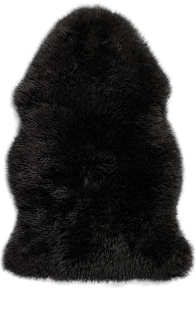 Zwarte Schapenvacht Lifa Living XL - 100x70cm, Huis en Inrichting, Stoffering | Tapijten en Kleden, Nieuw, 50 tot 100 cm, Rechthoekig