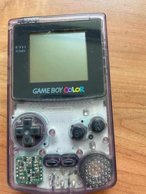 Gameboy Color paars transparant WERKT NIET, Spelcomputers en Games, Spelcomputers | Nintendo Game Boy, Niet werkend, Game Boy Color