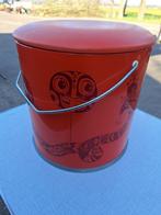 retro / vintage oranje kruk of opbergton, Ophalen of Verzenden, Huis en Inrichting