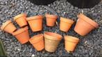 Diverse terracotta bloempotten weer wind vorstbestendig, Rond, Zo goed als nieuw, Minder dan 40 cm, Terracotta