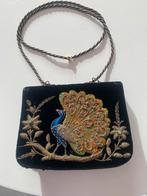 Vintage '50s Avondtasje Zwart Fluweel Zardozi, Ophalen of Verzenden, Gebruikt, Zwart, Avondtasje