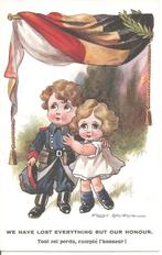 Ansichtkaart, militair, WO I, Belgische vlag. Fred Spurgin., Verzamelen, Ansichtkaarten | Themakaarten, Overige thema's, Ongelopen