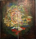 Valera - Kleurrijke abstract-Twee Luik-Handgeschilderd-Uniek, Ophalen of Verzenden