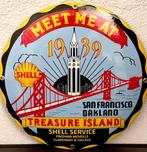 Emaille reclamebord Meat Me At Treasure Island SHELL Service, Antiek en Kunst, Ophalen of Verzenden