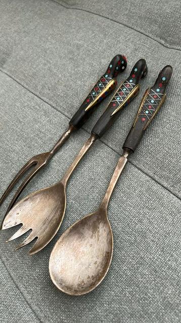 Vintage saladebestek vleesvork J&A Haddad Jezzine fire bird beschikbaar voor biedingen