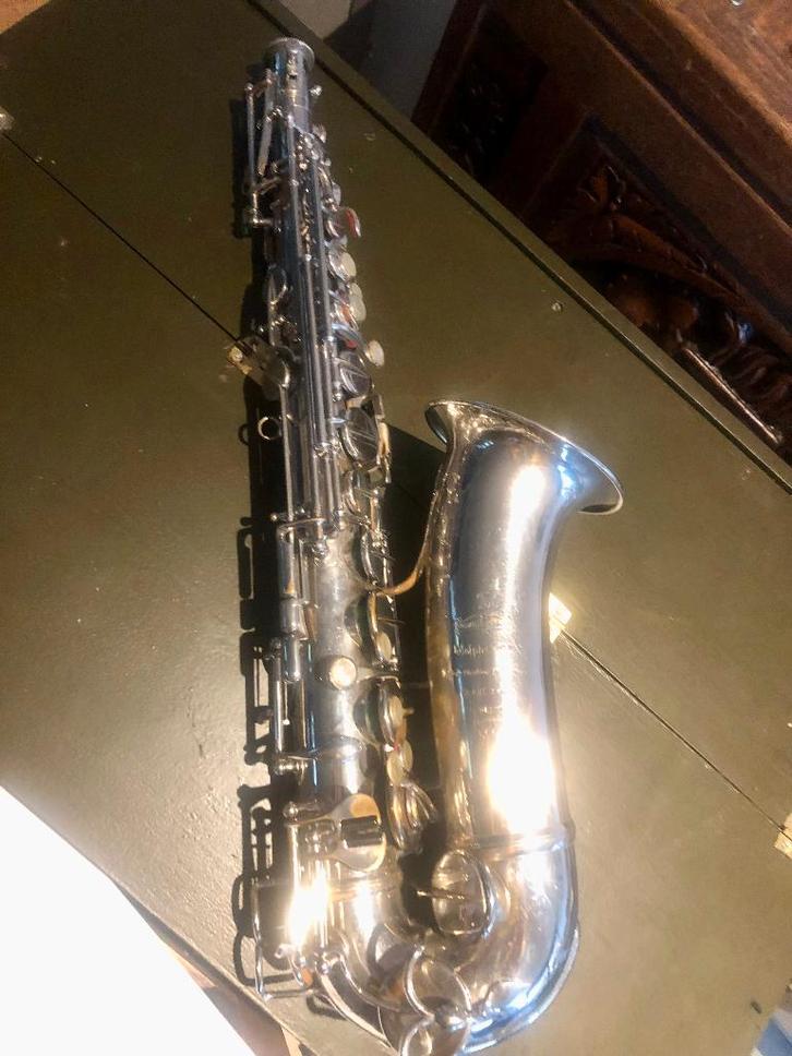 Altsaxofoon Adolphe Sax Rue Myrrha Paris nr 16671, Muziek en Instrumenten, Blaasinstrumenten | Saxofoons, Zo goed als nieuw, Alt