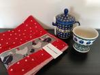 Bunzlau Castle handdoek, brewing mug en creambowl, Ophalen of Verzenden, Nieuw, Rood, Theedoek of Handdoek