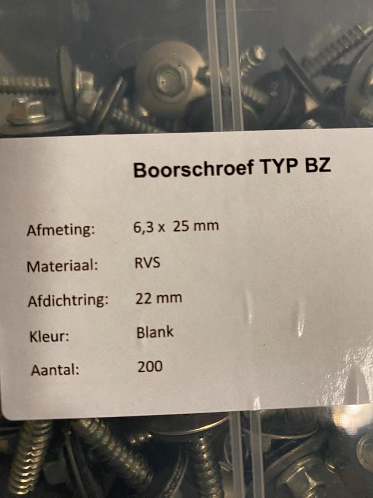 Gevelbouwschroef BZ 6,3 x 25 mm  RVS A2-50 SW (200 stuks), Doe-het-zelf en Verbouw, IJzerwaren en Bevestigingsmiddelen, Nieuw