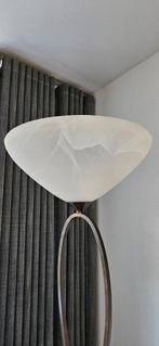 Elegante staande lamp met glazen kap, Huis en Inrichting, Lampen | Vloerlampen, Ophalen, Gebruikt, Glas, Modern