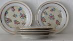Franse Retro Vintage bordjes goud bloemen porcelein, Ophalen of Verzenden, Zo goed als nieuw, Overige stijlen, Bord(en)