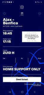 Ajax benfica f side, Tickets en Kaartjes, Eén persoon