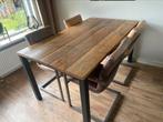 Eettafel met 4 stoelen, Ophalen, Gebruikt, 100 tot 150 cm, 50 tot 100 cm