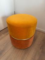 Zachte velvet poef in perfecte staat, Minder dan 50 cm, Rond, Minder dan 50 cm, Ophalen of Verzenden