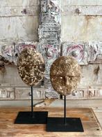 Hout masker op statief (set van 2) - Azië, Antiek en Kunst, Ophalen of Verzenden