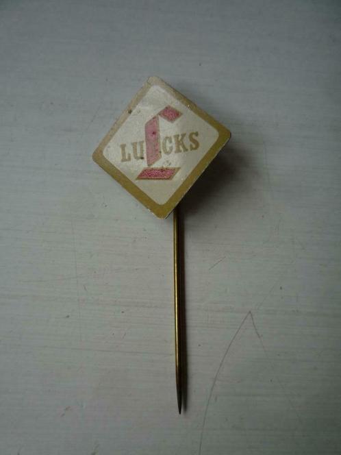 Luycks Specerijen Blikken Ruit Speldje Speld Blik, Verzamelen, Speldjes, Pins en Buttons, Gebruikt, Speldje of Pin, Merk, Ophalen of Verzenden