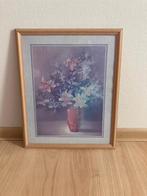Bloemen schilderij in passe-partout met plexi glas, Ophalen, Minder dan 50 cm, 50 tot 75 cm, Zo goed als nieuw