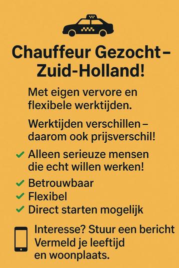 GEZOCHT CHAUFFEUR!!!! beschikbaar voor biedingen