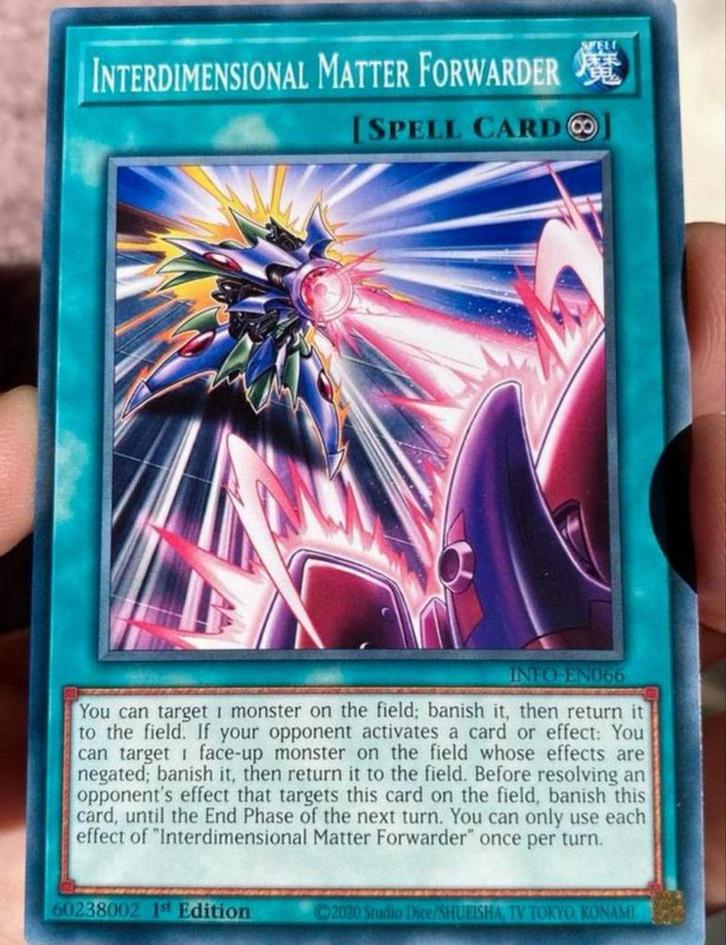 Yu-Gi-Oh! Interdimensional Matter Forwarder INFO 1st Edition, Hobby en Vrije tijd, Verzamelkaartspellen | Yu-gi-Oh!, Zo goed als nieuw