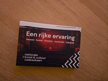 Nationale kunst & cultuur kaart twv 150 euro beschikbaar voor biedingen