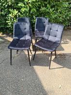 Nieuwe set van 4 eetkamerstoelen adres velvet zwart €150, Huis en Inrichting, Ophalen, ., Zwart, Nieuw