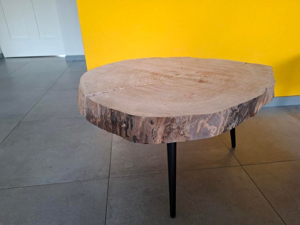 Salontafel met boomstamblad plataan, Ophalen, Rechthoekig, 50 tot 100 cm, Minder dan 50 cm