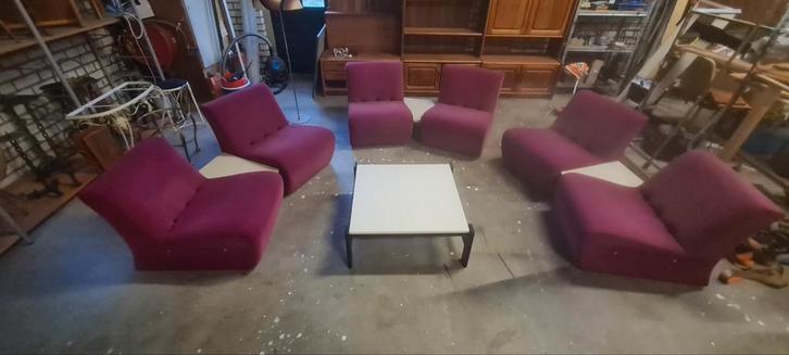 Modulaire Space Age Bank, Huis en Inrichting, Banken | Complete zithoeken, Gebruikt, Kunststof, Stof, Ophalen