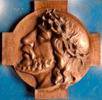 Jezus met doornenkroon. Bronzen plaquette. Reliëf.  15.5 cm., Verzamelen, Ophalen, Zo goed als nieuw, Overige typen, Christendom | Katholiek