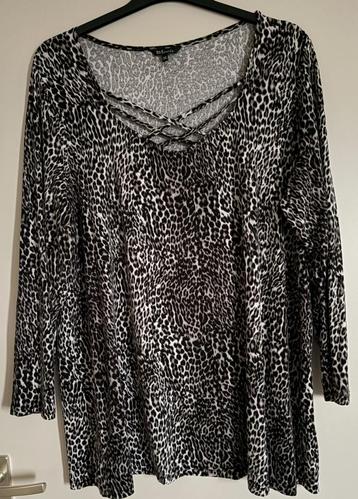 Zwart-wit luipaardprint shirt MS Mode 46/48 beschikbaar voor biedingen