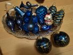 vintage kerstballen ornamenten blauwkleurig, Diversen, Kerst, Ophalen, Gebruikt