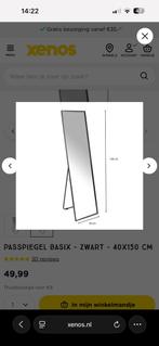 Passpiegel zwart, Antiek en Kunst, Ophalen, Rechthoekig, Minder dan 50 cm, 100 tot 150 cm