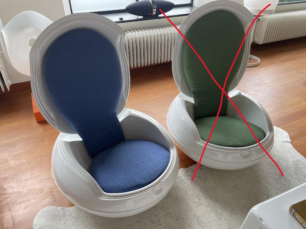 originele Garden Egg Chair van Ghyzcy seventies design, Ophalen, Blauw, Kunststof, Eén