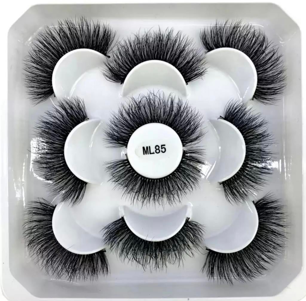 5 paar x Valse Wimpers 5-25mm. Alles 20% korting., Ogen, ., Zwart, Nieuw